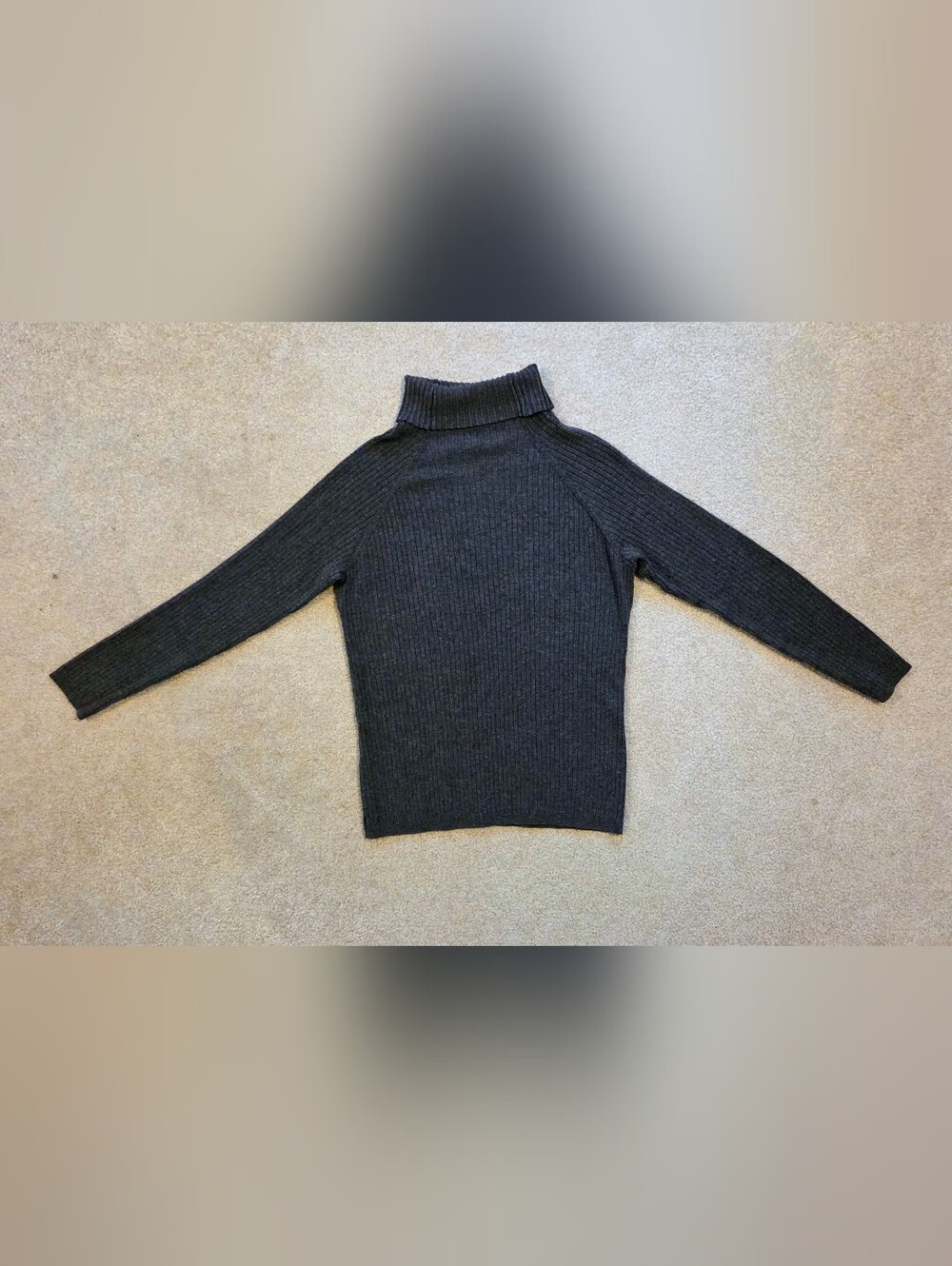 INC International Concepts Women's 2X Gray Ribbed Turtleneck Sweater